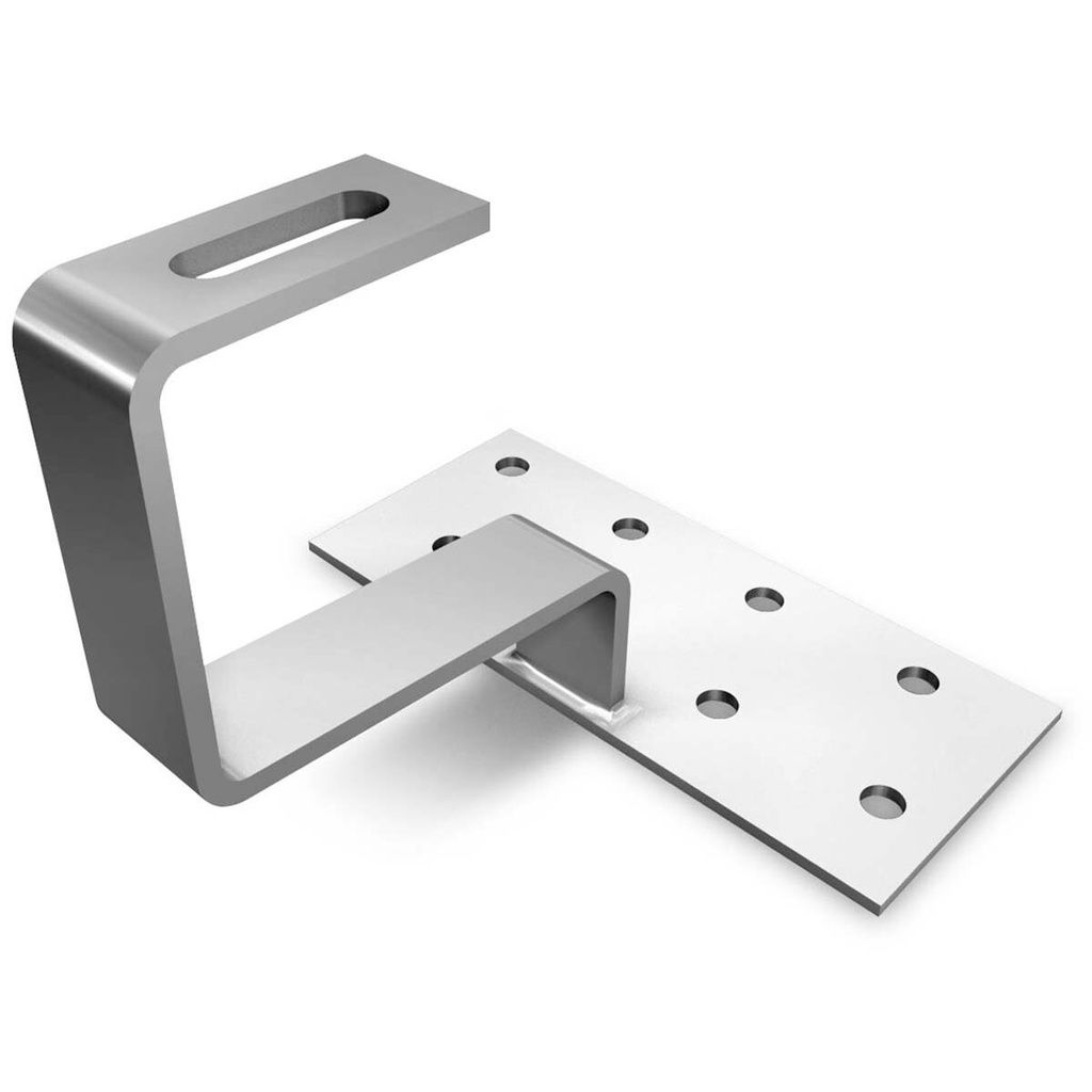 [A01436] K2 roof hook for interlocking tiles: base plate: 150 x 60 x 5 mm, arm: 30 x 6 mm