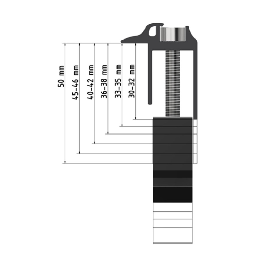 SL-eindklem 30-32, zwart geanodiseerd