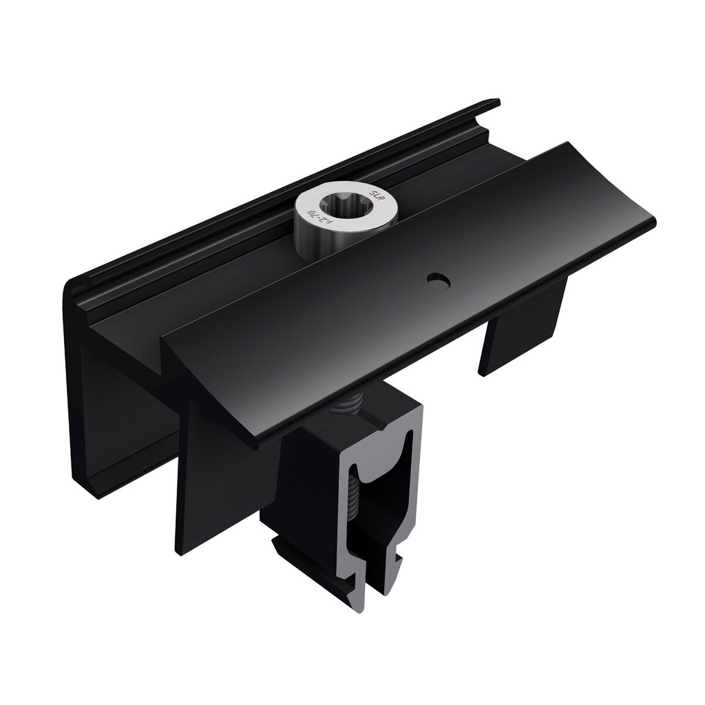 [A07102] SL Rack Endklemme ohne Erdung, schwarz eloxiert 28 - 45 mm