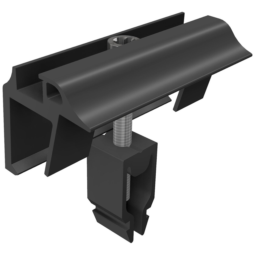 [A03738] SL-eindklem Vario (zonder aarding), zwart geanodiseerd