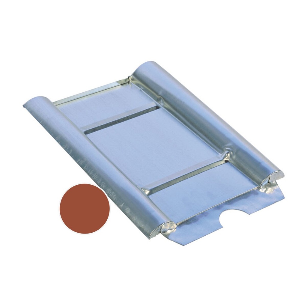 [A01166] Marzari metalen dakplaat, type ‘Beton’, groot, rood