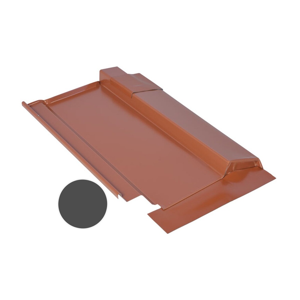 [A01209] Marzari metal roofing sheet, Type Grande 312, black-grey