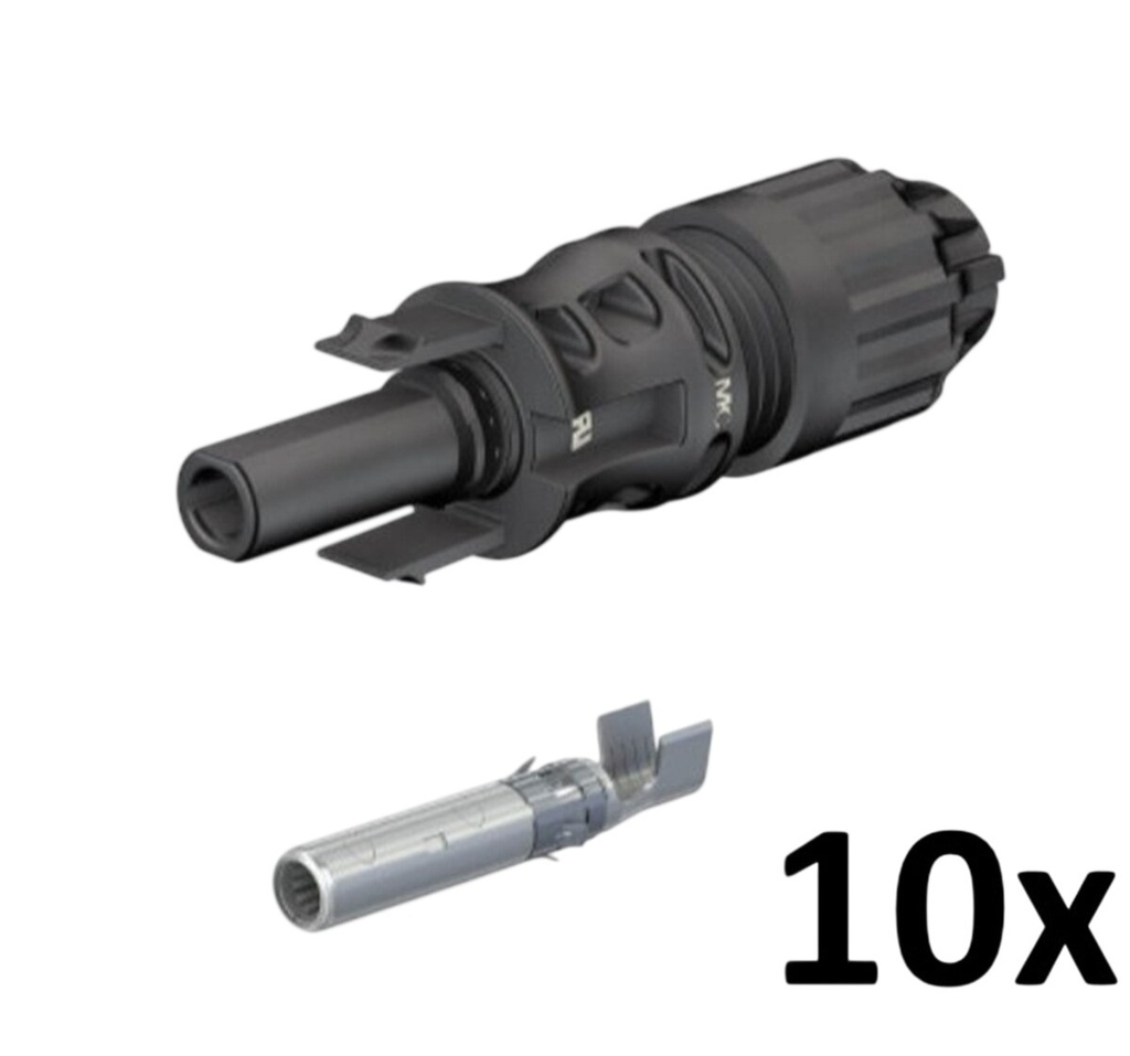 Stäubli MC4 Evo 2-connector, 4,0–6,0 mm² (Ø 4,7–6,4 mm), verpakking van 10 stuks